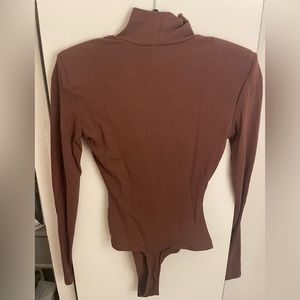 WeWoreWhat turtleneck bodysuit with shoulder pads